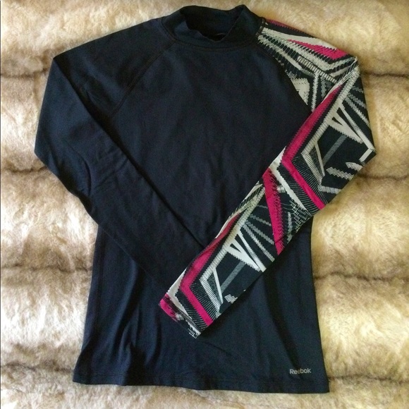 🆕 Reebok Compression Mock Neck Top 🏁🌺 - Picture 1 of 7